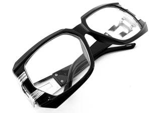 Oversized Classic Vintage Retro Hip Hop Style Clear Lens EYEGLASSES Large Black Frame 3875