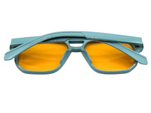Classic Vintage Retro Hip Hop Style SUNGLASSES Square Pastel Blue Frame 80930