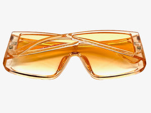Futuristic Modern Rerto Blinder Shield Style SUNGLASSES Light Peach Frame 6513