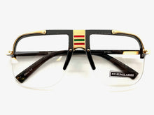 Men's Classic Vintage Retro Hip Hop Style Clear Lens EYEGLASSES Black & Gold Frame 2719