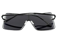 Oversized Futuristic Modern Retro Shield Style SUNGLASSES Large Black Frame 96177