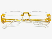 Classy Elegant Luxury Modern Designer Style Clear Lens EYEGLASSES Gold Rimless Frame 5294