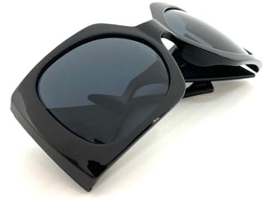 Oversized Exaggerated Vintage Retro Style SUNGLASSES Huge Thick Black Frame 80571
