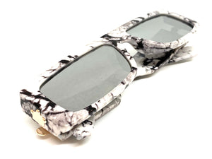 Classic Luxury Retro Hip Hop Style SUNGLASSES Marble Lens 30421