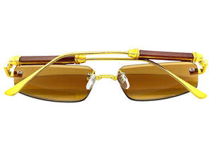 Classy Elegant Luxury Modern Style SUNGLASSES Rimless Gold Frame 5335