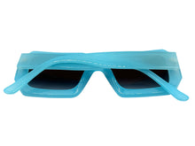Classic Vintage Retro Style SUNGLASSES Thick Square Blue Frame - Dark Blue Lens 75005