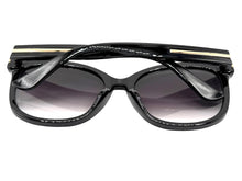 Oversized Exaggerated Vintage Retro Style SUNGLASSES Large Black Frame - Light Tint Lens 9091