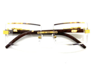 Classy Elegant Luxury Modern Designer Style Clear Lens EYEGLASSES Gold Rimless Frame 5302