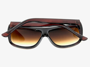 Oversized Classic Vintage Retro Style SUNGLASSES Large Brown Snakeskin Frame 1201