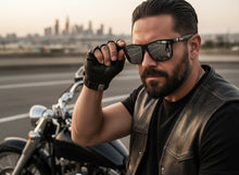 Classic Hardcore Biker Gangster Style LOCS SUNGLASSES Square Black Frame - Silver Lens 91295