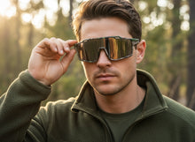 Military Tactical Hunting Fishing Wrap Around Safety SUNGLASSES Camouflage Frame - Silver Lens CAMO3