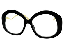 Oversized Vintage Retro Style Clear Lens EYEGLASSES Large Round Matte Black Frame 16020
