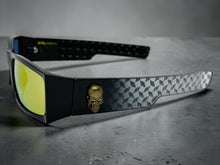 Classic Hardcore Gangster Biker Style Choppers SUNGLASSES Thick Black Frame - Gold Lens 6785