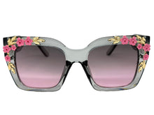 Classic Elegant Vintage Retro Style SUNGLASSES Large Thick Square Gray Floral Frame 17004 (Copy)