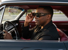 Classic Hardcore Biker Gangster Style LOCS SUNGLASSES Large Super Thick Black Frame - Dark Lens 91301