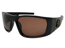 Classic Hardcore Gangster Biker Style Choppers SUNGLASSES Thick Black Frame - Brown Lens 6786
