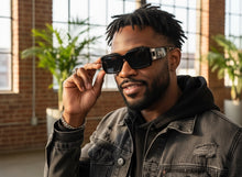 Classic Hardcore Biker Gangster Style LOCS SUNGLASSES Large Thick Black Frame - Dark Lens 91336