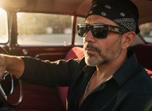 Classic Hardcore Biker Gangster Style LOCS SUNGLASSES Square Black Frame - Dark Lens 91194
