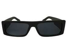 Classic Hardcore Biker Gangster Style SUNGLASSES Thick Rectangular Black Frame - Dark Lens 81019