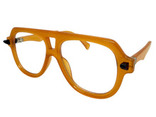 Oversized Classic Vintage Retro Hip Hop Style Clear Lens EYEGLASSES Large Caramel Frame 3956
