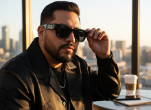 Classic Hardcore Biker Gangster Style LOCS SUNGLASSES Large Super Thick Black Frame - Dark Lens 91243
