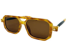 Classic Vintage Retro Luxury Hip Hop Style SUNGLASSES Square Tortoise Frame - Brown Lens E2036