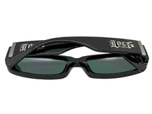 Classic Hardcore Biker Gangster Style LOCS SUNGLASSES Large Thick Black Frame - Blue Lens 91320
