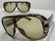 Oversized Modern Retro Shield Style SUNGLASSES Thick Gray Frame - Gray Lens 2466