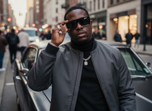 Classic Hardcore Biker Gangster Style LOCS SUNGLASSES Large Super Thick Black Frame - Dark Lens 91301