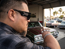 Classic Hardcore Biker Gangster Style LOCS SUNGLASSES Large Super Thick Black Frame - Dark Lens 91301