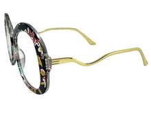 Oversized Vintage Retro Style Clear Lens EYEGLASSES Large Round Floral Frame 16020