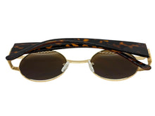 Classic Vintage Retro Luxury Hip Hop Rapper Style SUNGLASSES Round Gold Frame - Brown Lens 6556