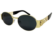 Classic Vintage Retro Luxury Hip Hop Rapper Style SUNGLASSES Oval Gold Frame - Dark Lens 27736