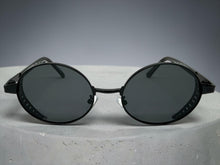 Classic Elegant Vintage Retro Style SUNGLASSES Oval Gold Frame - Dark Tint 27740