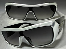 Space Futuristic Robotic Cyclops Modern Contemporary Party Raver SUNGLASSES Sleek Silver Frame LH315