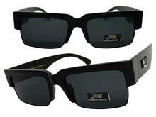 Classic Hardcore Biker Gangster Style LOCS SUNGLASSES Square Black Frame - Dark Lens 91194
