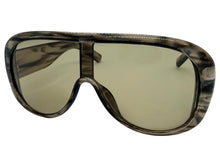 Oversized Modern Retro Shield Style SUNGLASSES Thick Gray Frame - Gray Lens 2466