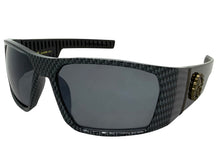 Classic Hardcore Gangster Biker Style Choppers SUNGLASSES Thick Carbon Fiber Frame - Dark Lens 6786