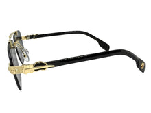 Classy Elegant Luxury Hip Hop Rapper Style SUNGLASSES Gold & Black Frame - Gold Cross & Fleur De Lis 27774