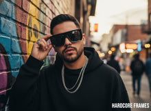 Classic Hardcore Biker Gangster Style SUNGLASSES Large Thick Black Frame - Dark Lens B0335