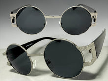 Classic Vintage Retro Luxury Hip Hop Rapper Style SUNGLASSES Round Silver Frame - Dark Lens 6556