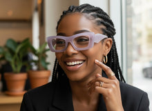 Exaggerated Classic Vintage RETRO Cat Eye Style READING GLASSES READERS Purple Frame - Lens Strength +1.75