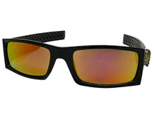 Classic Hardcore Gangster Biker Style Choppers SUNGLASSES Thick Black Frame - Gold Lens 6785