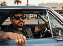 Classic Hardcore Biker Gangster Style LOCS SUNGLASSES X-Large Thick Black Frame - Dark Lens 91321