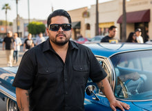 Classic Hardcore Biker Gangster Style LOCS SUNGLASSES Large Thick Black Frame - Dark Lens 91335