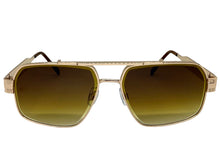 Classic Vintage Retro Luxury Hip Hop Rapper Style SUNGLASSES Square Rose Gold Frame - Honey Lens E2206