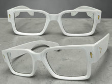 Classic Vintage Retro Style Clear Lens EYEGLASSES Thick Square White Frame 35009