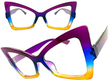 Oversized Vintage Retro Style Clear Lens EYEGLASSES Large Purple Frame 97198