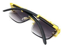 Men's Classy Elegant Luxury Retro Hip Hop Style SUNGLASSES Gold & Faux Wood Frame 5256