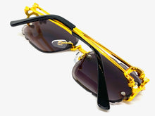 Classy Elegant Luxury Modern Designer Style SUNGLASSES Gold Rimless Frame 5294